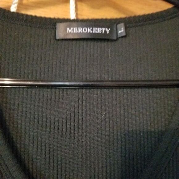 Merokeety Size Large Black Henley Tank - Picture 4 of 4